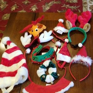 Bundle of pet Holiday accessories.
